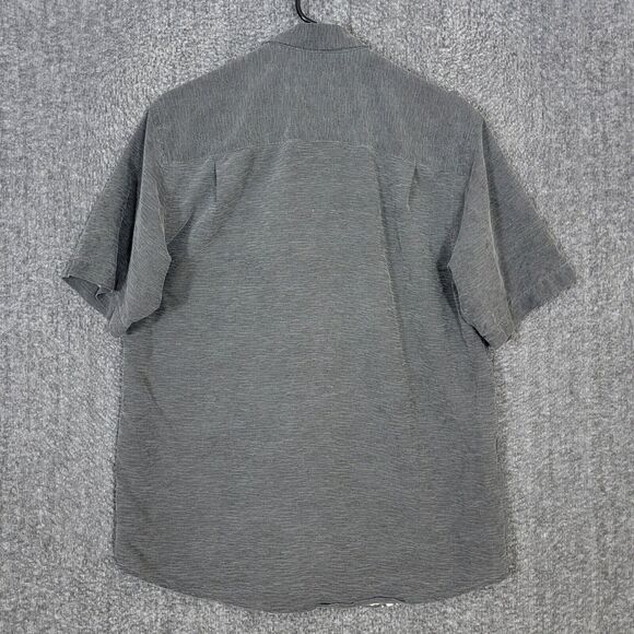 Tommy Bahama Shirt Mens Small Gray 100% Silk Hawaiian Palms Casual Button Up - Picture 7 of 14